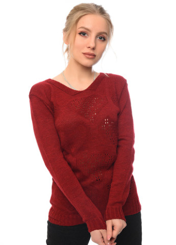 Бордовый зимний свитер Let's Shop