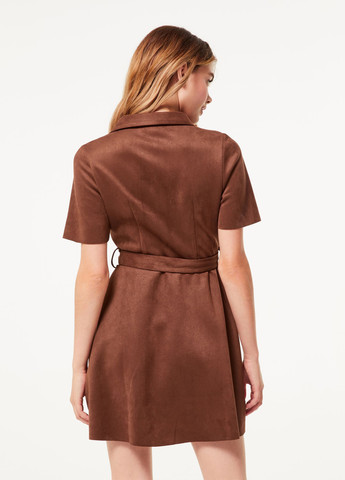 Коричневое кэжуал платье рубашка Jennyfer однотонное