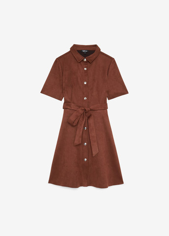 Коричневое кэжуал платье рубашка Jennyfer однотонное