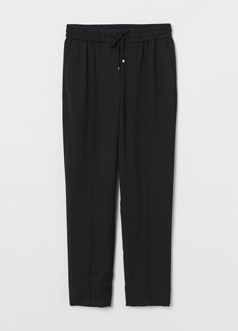 Черные кэжуал демисезонные каррот брюки H&M