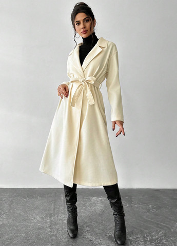 Кремовое демисезонное Пальто SHEIN