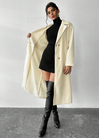 Кремовое демисезонное Пальто SHEIN