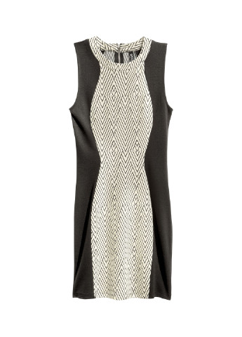 Черное кэжуал платье футляр H&M с геометрическим узором