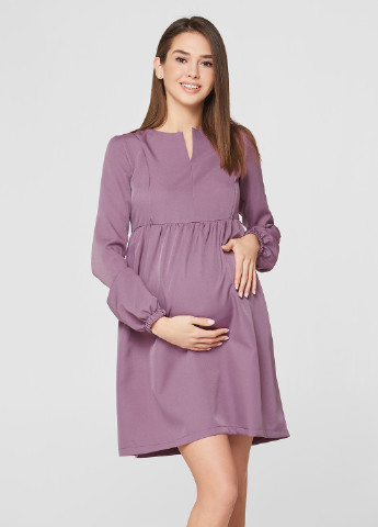 Сиреневое кэжуал платье для беременных и кормящих Lullababe однотонное
