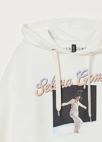 Белый демисезонный короткий джемпер худи selena gomez H&M