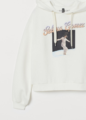 Белый демисезонный короткий джемпер худи selena gomez H&M
