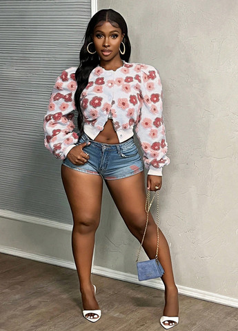 Бомбер SHEIN на кнопках (334101652)