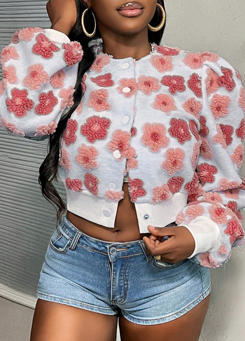 Бомбер SHEIN на кнопках (334101652)