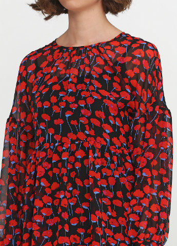 Красное кэжуал платье на подкладе NUMERO 28 с цветочным принтом