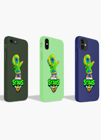 Чехол силиконовый Apple Iphone X Зеленый Леон Бравл Старс (Green Leon Brawl Stars) (6129-1705) MobiPrint (219491872)