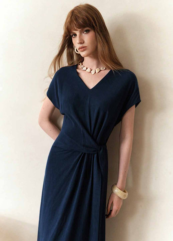 Темно-синя кежуал сукня SHEIN однотонна