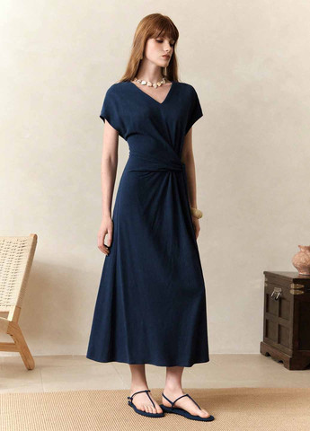 Темно-синя кежуал сукня SHEIN однотонна