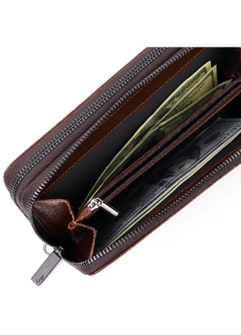 Сучасний чоловічий клатч на два відділення 21х12,5х4 см Karya (254595134)