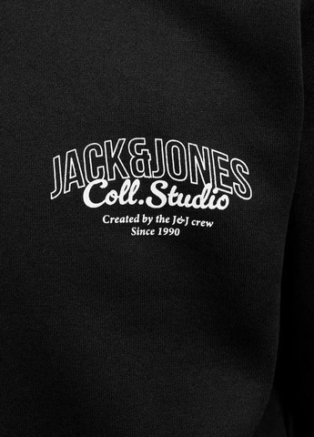 Чорний світшот Jack & Jones логотип без декору (363048339)