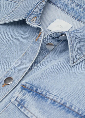 Светло-голубой джинсовая рубашка однотонная H&M