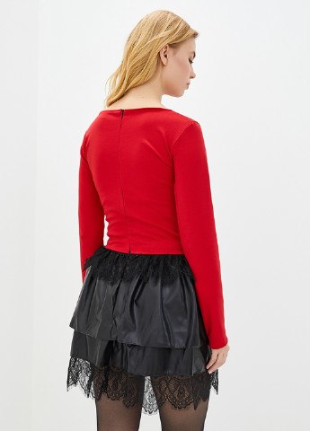 Красное коктейльное платье а-силуэт Podium