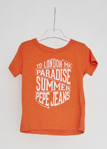 Оранжевая летняя футболка Pepe Jeans