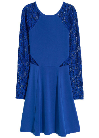 Синя коктейльна сукня кльош H&M однотонна