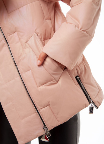 Рожева зимня куртка з капюшоном Visdeer 307