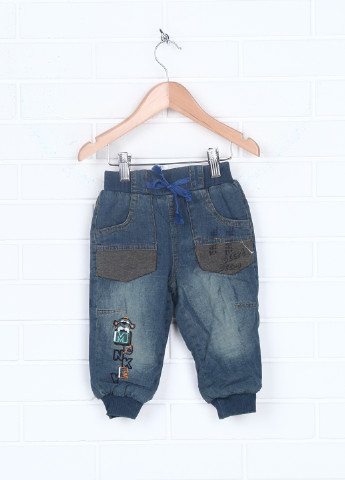 Синие демисезонные зауженные джинсы Overdo