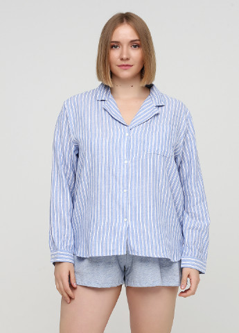 Ночная рубашка H&M полоска голубая домашняя