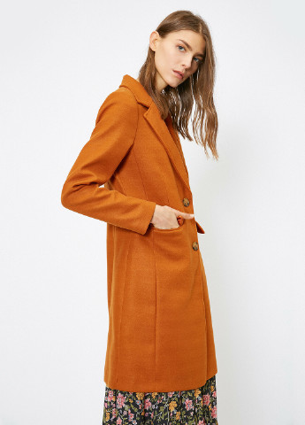 Оранжевое демисезонное Пальто однобортное KOTON