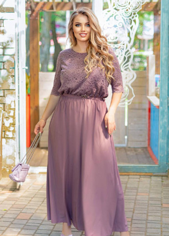 Сиреневое кэжуал длинное платье дарина сиреневое Tatiana однотонное