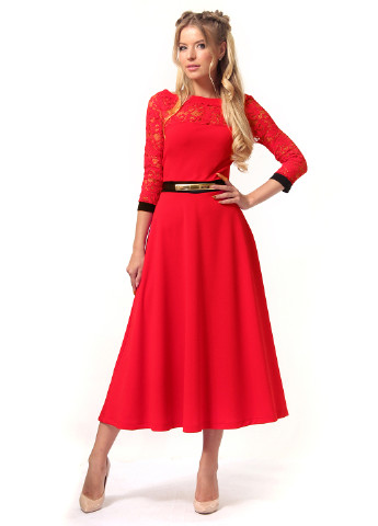 Червона кежуал сукня, сукня кльош Lila Kass