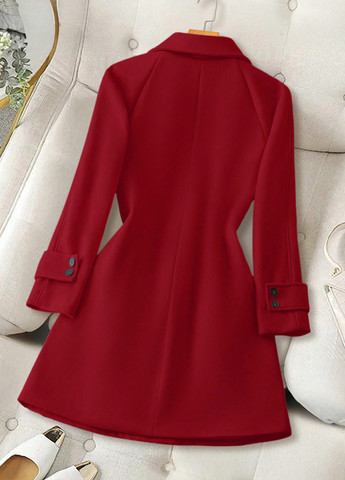 Червоне демісезонне Пальто двобортне SHEIN