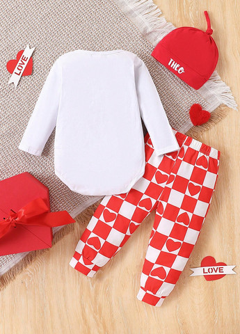 Белый демисезонный комплект (боди, брюки, шапка) SHEIN