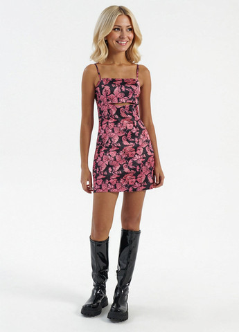 Розовое кэжуал платье футляр House бабочки