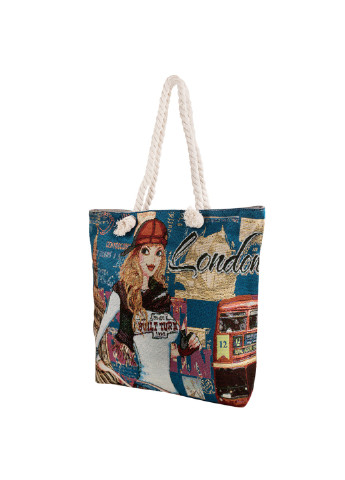 Жіноча пляжна тканинна сумка 42х38х10 см Valiria Fashion (252127342)