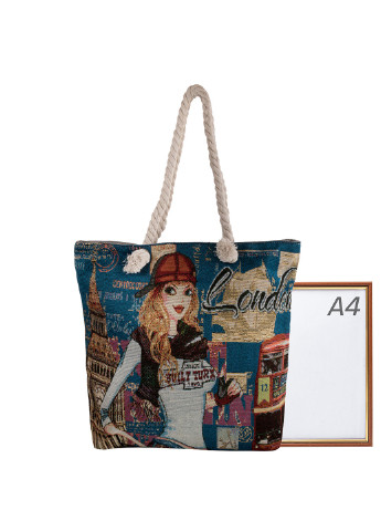 Жіноча пляжна тканинна сумка 42х38х10 см Valiria Fashion (252127342)