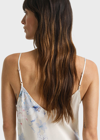 Бежева кежуал сукня сукня-комбінація, а-силует, з відкритою спиною Gant з квітковим принтом