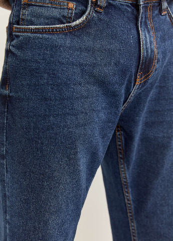 Джинси Springfield завужені однотонні темно-сині джинсові