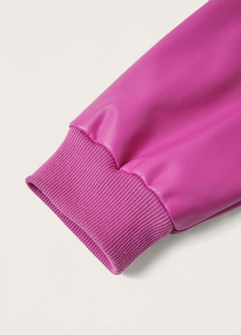 Фуксиновая демисезонная куртка байкерская SHEIN