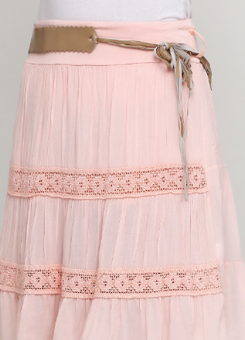 Светло-розовая кэжуал однотонная юбка Moda Italia клешированная