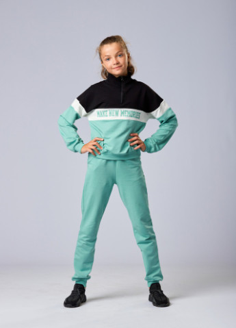 Бирюзовый демисезонный спортивный костюм для девочки Toontoy