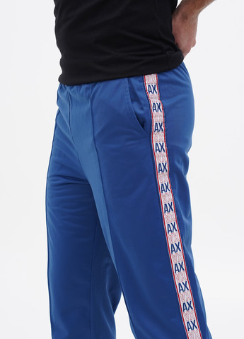 Синие спортивные демисезонные зауженные брюки Emporio Armani EA7