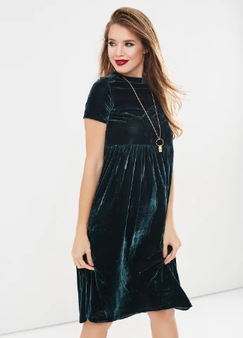 Пляшкова зелена коктейльна сукня кльош New Style однотонна