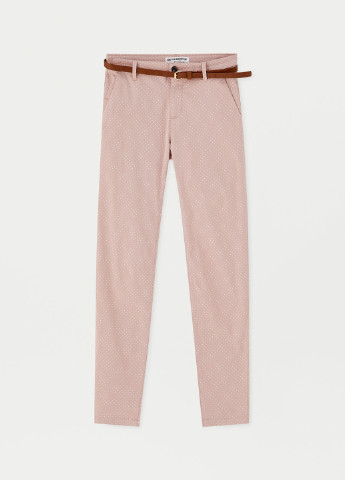 Розовые кэжуал демисезонные зауженные брюки Pull & Bear