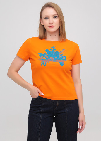 Оранжевая летняя футболка Fruit of the Loom