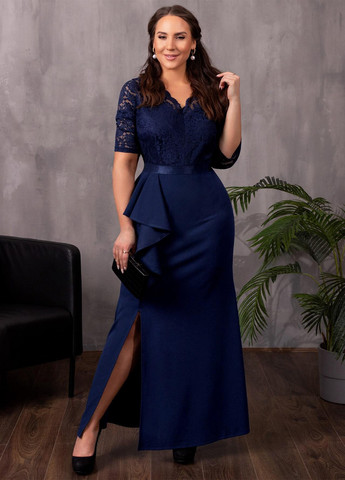 Темно-синя вечірня, кежуал сукня SHEIN однотонна