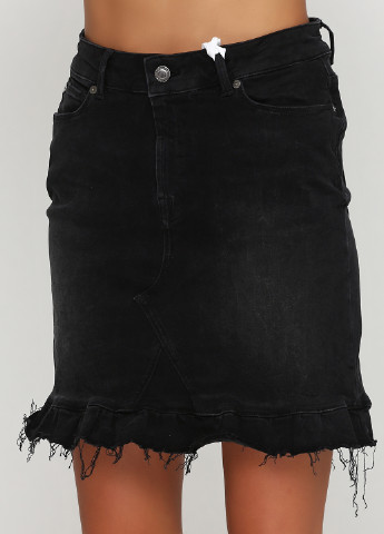 Черная джинсовая однотонная юбка IVY