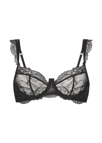 Чёрный балконет бюстгальтер Hunkemoller с косточками полиамид, кружево