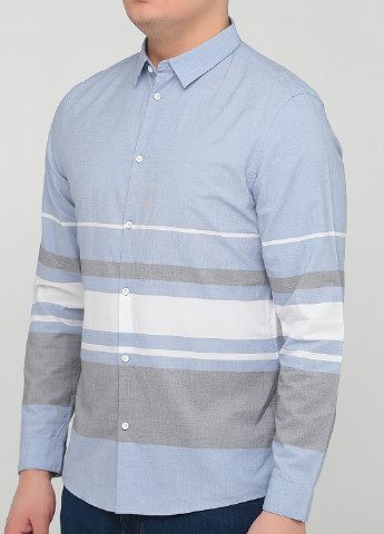 Светло-голубой кэжуал рубашка в полоску Jack & Jones