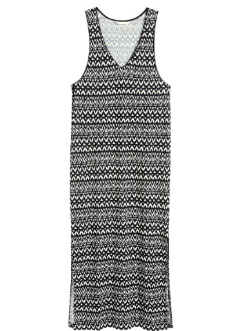 Черно-белое кэжуал платье H&M с орнаментом