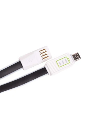 Дата кабель USB 2.0 - Micro USB 1,2A LED плоский (Black) 1,0м (218762) Drobak USB 2.0 - Micro USB 1,2A LED плоский (Black) 1,0м (239381303)