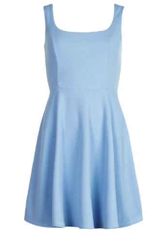 Голубое коктейльное платье клеш Boohoo однотонное