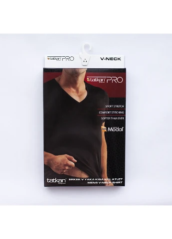 Белая футболка mens modal v-neck shirt 1-pack white — 585019 - 001 с коротким рукавом Tatkan